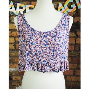 LA HEARTS Ruffle Trim Cropped Tank